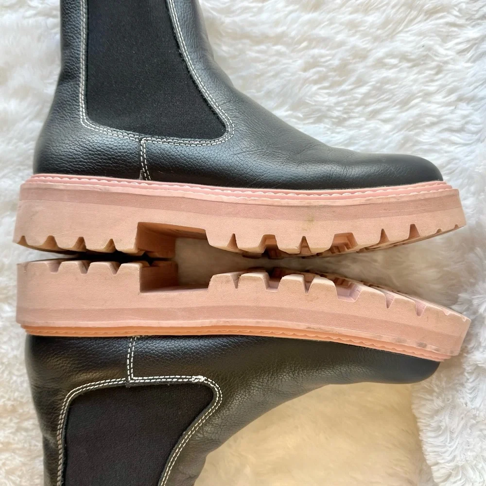 Dolce Vita Moana H20 Black Pink Leather Chelsea Waterproof Boot 7M